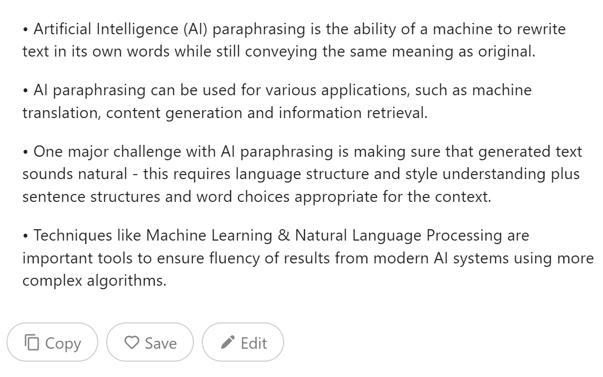 Write Perfectly AI Bullet Point Writer